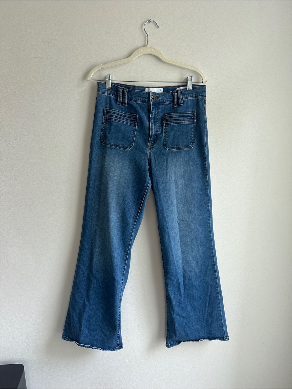 Sam Edelman Medium Blue Wide-Leg Jeans